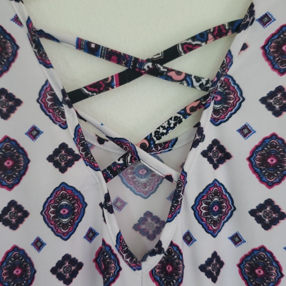 Love Spell Sleeveless Print Top L - Picture 6 of 9